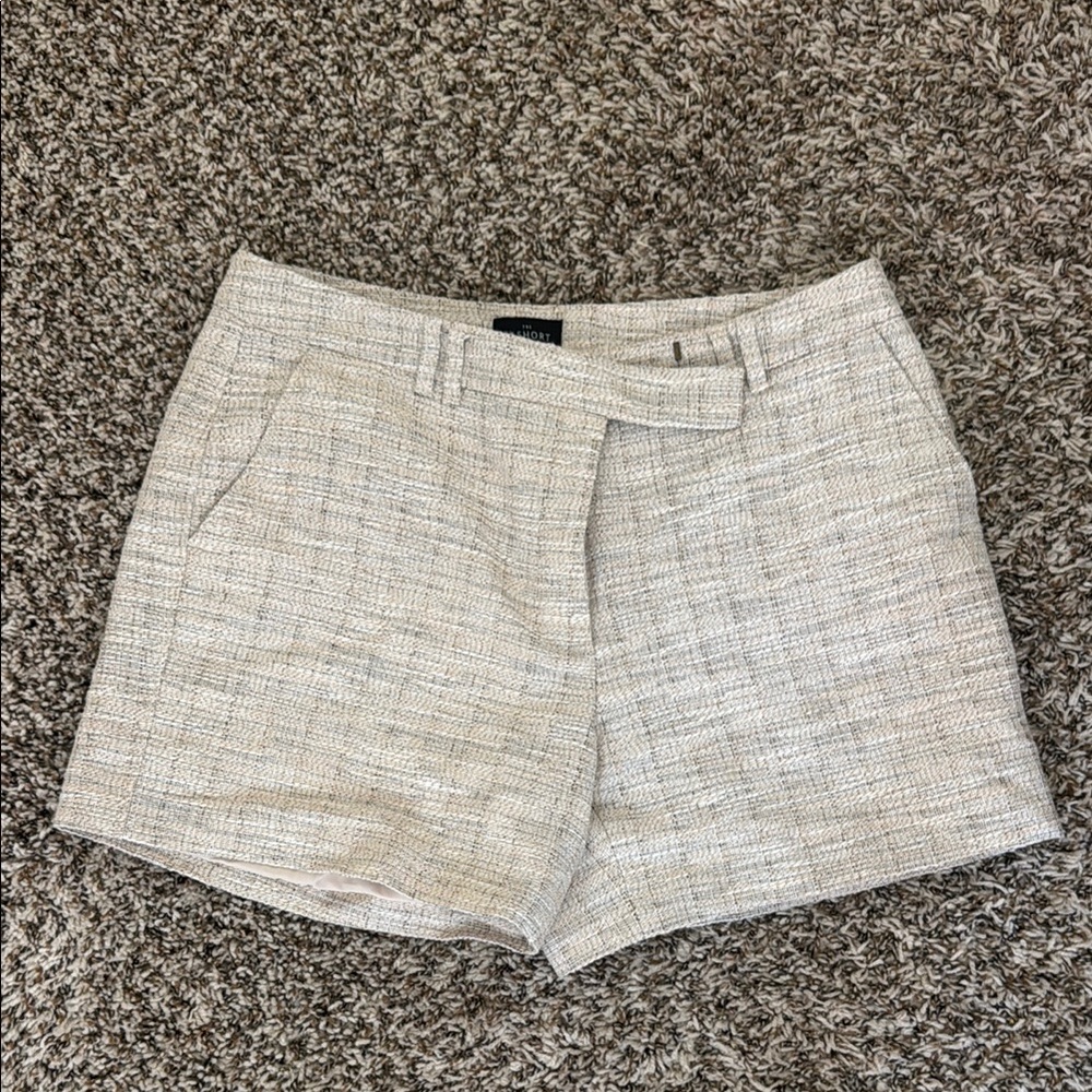 Women's Cream Tweed Shorts